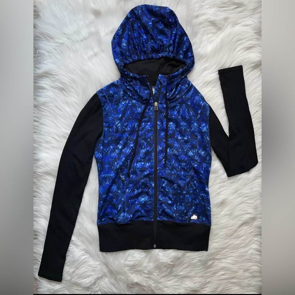 Alo yoga flow full zip jacket women’s small medium S M blue kaleidoscope hoodie